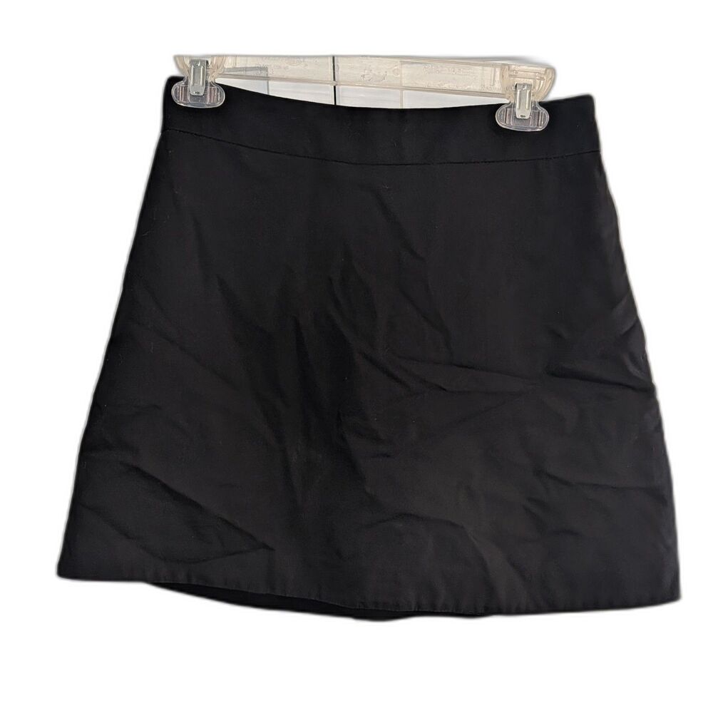 Express A-Line Mini Skirt Size 6 Zip Up Black RN 55285 Casual Stretch